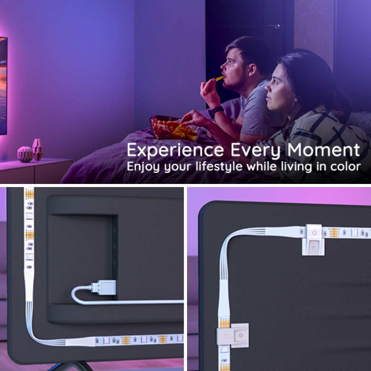 Govee Bluetooth RGB LED Backlight Strip for TVs (TV Sizes of 46-60 Inches) - UNBOXED DEAL
