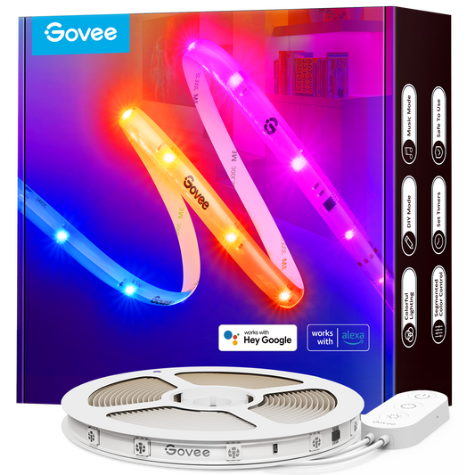 Govee RGBIC Wi-Fi + Bluetooth LED Strip Lights With Protective Coating (5-10m) - UNBOXED DEAL